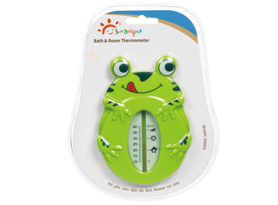 Ο βάτραχος διαμόρφωσε το πράσινα λουτρό μωρών ABS και το θερμόμετρο δωματίων