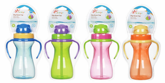 Ελεύθερο 9oz 290ml ζυγισμένο μωρό φλυτζάνι αχύρου μη χυσιμάτων BPA