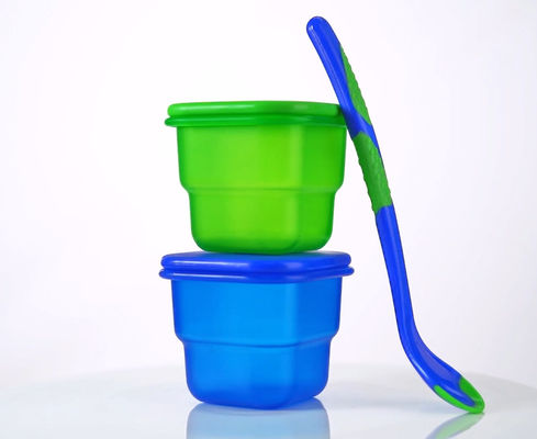 Αεροστεγής πλαστική αποθήκευση τροφίμων 2pcs BPA ελεύθερη με το κουτάλι