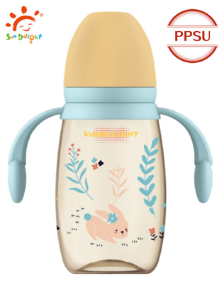 240 ml 300 ml μπουκάλι PP για βρέφη με διπλό λαβή ανθεκτικό στα σοκ