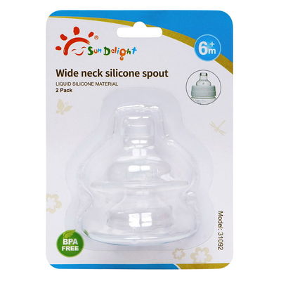 Τροφίμων βαθμού γρήγορη ροής ευρεία θηλή σιλικόνης μωρών λαιμών λαστιχένια