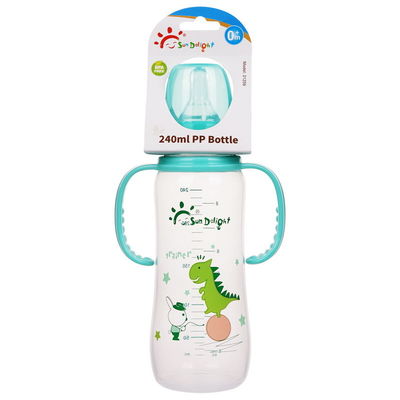 PP διπλό μπουκάλι γάλακτος μωρών λαβών 8oz 240ml νεογέννητο