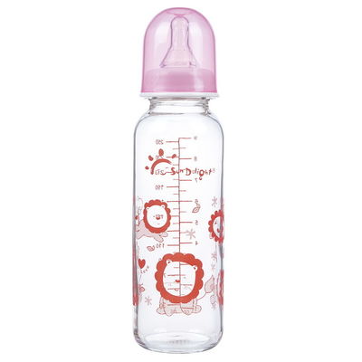 Ανθεκτικά στη θερμότητα τυποποιημένα μπουκάλια σίτισης μωρών γυαλιού λαιμών 9oz 250ml