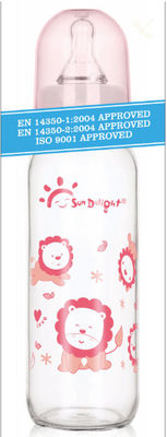 Ανθεκτικά στη θερμότητα τυποποιημένα μπουκάλια σίτισης μωρών γυαλιού λαιμών 9oz 250ml