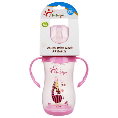 9oz 260ml PP Wide Neck Arc Baby Feeding Bottle χωρίς φθαλάτες